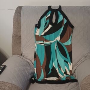 Issue New York Teal and Brown Dress